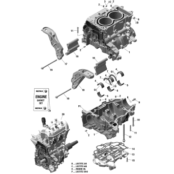 01- Engine - Crankcase - 600 ACE