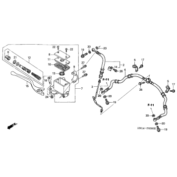 FRONT BRAKE MASTER CYLINDER ('99-'04)
