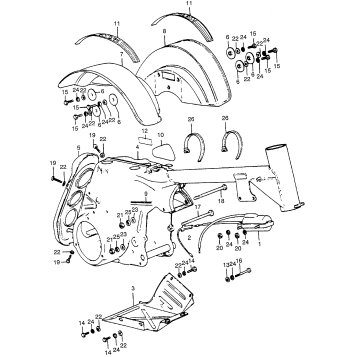 FRAME + REAR FENDER + IGNITION COIL