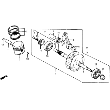 CRANKSHAFT + PISTON
