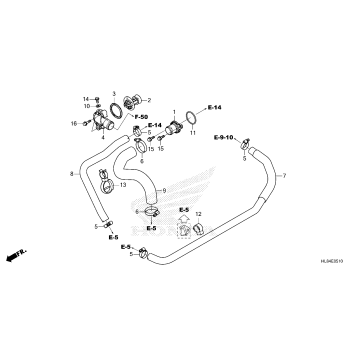 WATER HOSE@THERMOSTAT