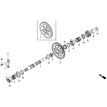 KICK STARTER SPINDLE