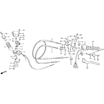 CONTROL LEVERS + CABLES + SWITCHES 83-84