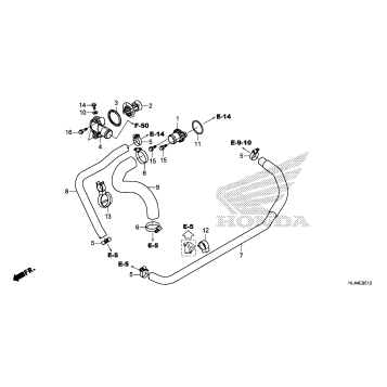 WATER HOSE@THERMOSTAT