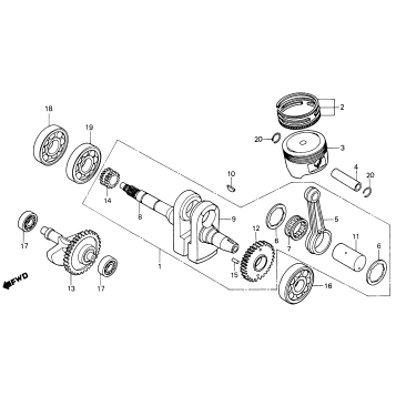 CRANKSHAFT + PISTON