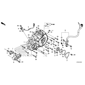REAR CRANKCASE COVER     (TRX420FA5/FA6           '20,'21,'22)
