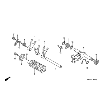 SHIFT DRUM + SHIFT FORK ('99-'04)