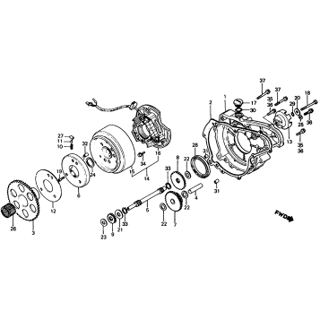 LEFT CRANKCASE COVER + ALTERNATOR