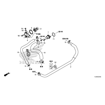 WATER HOSE@THERMOSTAT