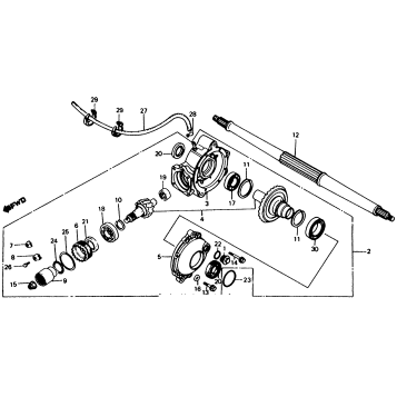 FINAL GEAR + REAR WHEEL AXLE