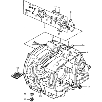 CRANKCASE + OIL PUMP