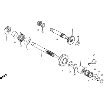 KICK STARTER SPINDLE