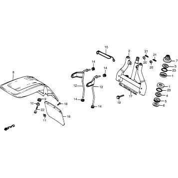 FRONT FENDER + STEERING STEM