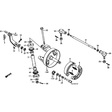 FRONT BRAKE PANEL + TIE ROD