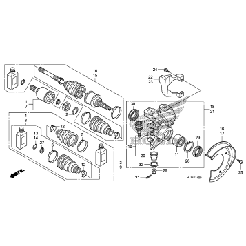 FRONT KNUCKLE + DRIVESHAFT