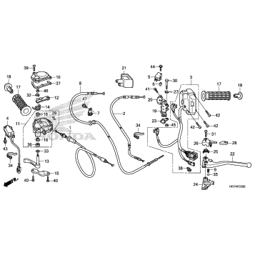 HANDLE LEVER + SWITCH + CABLE
