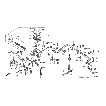 FRONT BRAKE MASTER CYLINDER (TRX500FA'01-'04/FGA'04)