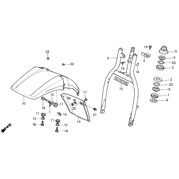 FRONT FENDER + FRONT FORK