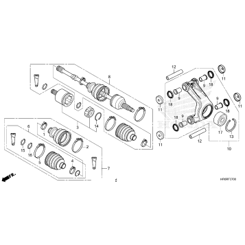 REAR KNUCKLE@REAR DRIVE  SHAFT