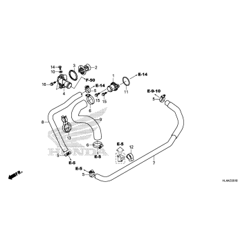 WATER HOSE@THERMOSTAT