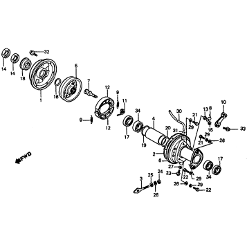 REAR BRAKE DRUM 84-85