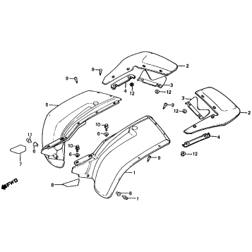 185/200 REAR FENDER 80-83