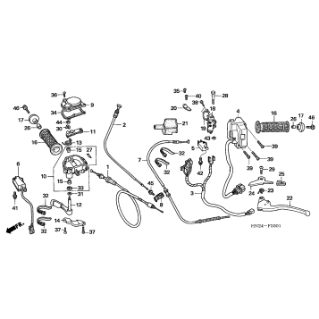 HANDLE LEVERS + SWITCHES + CABLES (TRX500FA/FGA'05)