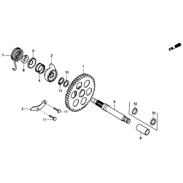 KICK STARTER SPINDLE