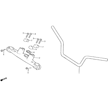 HANDLEBAR + TOP BRIDGE 83-84