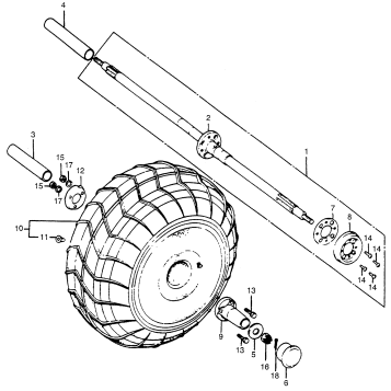 REAR WHEEL + AXLE