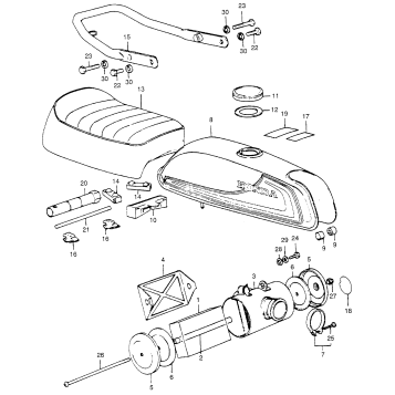 FUEL TANK + SEAT + AIR CLEANER