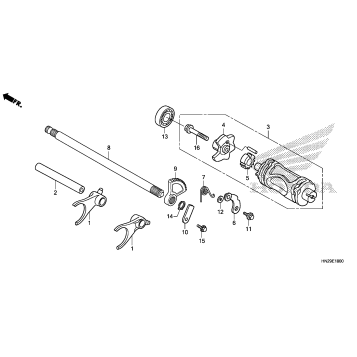 GEARSHIFT FORK + GEARSHIFT DRUM