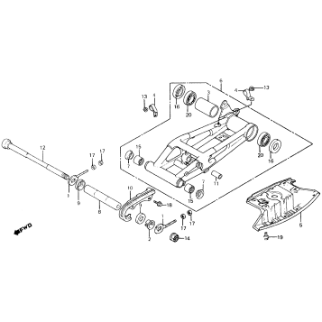 SWINGARM + ENGINE PROTECTOR 83