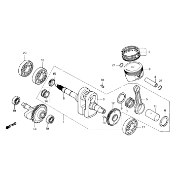 CRANKSHAFT + PISTON -Y