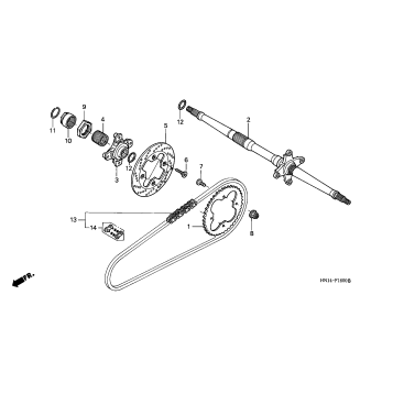 REAR AXLE + DRIVE CHAIN