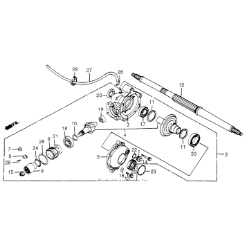 FINAL GEAR + REAR WHEEL AXLE