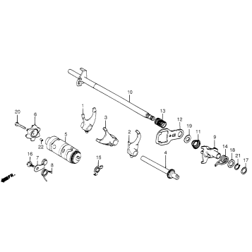 GEARSHIFT DRUM + GEARSHIFT FORK