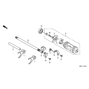 GEARSHIFT FORK + GEARSHIFT DRUM