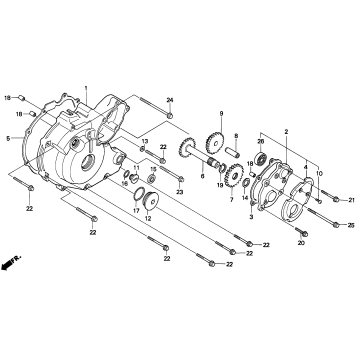 300 LEFT CRANKCASE COVER