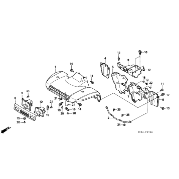 TRX300 FRONT FENDER (TRX300) ('92) 92