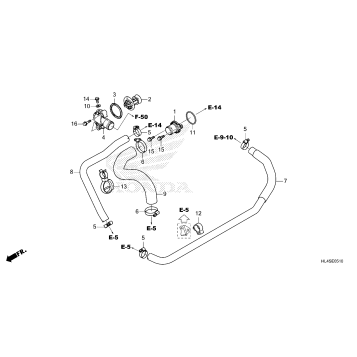 WATER HOSE@THERMOSTAT