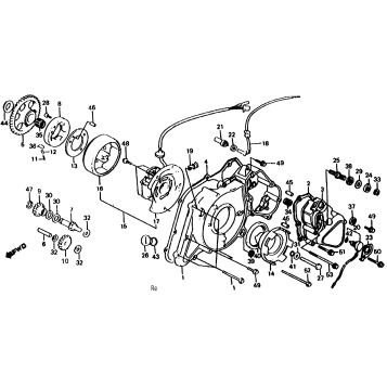 LEFT CRANKCASE COVER + ALTERNATOR + SUB-TRANSMISSION COVER