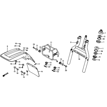FRONT FORK + FRONT FENDER