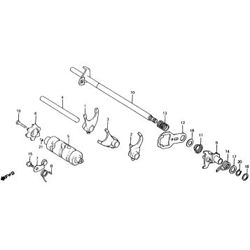 GEARSHIFT DRUM + GEARSHIFT FORK