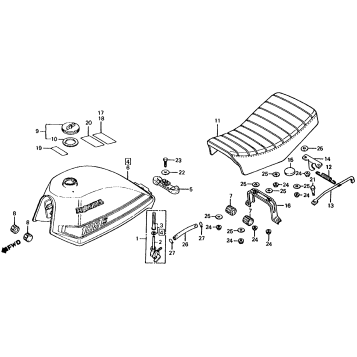 ATC185S FUEL TANK + SEAT 81-82