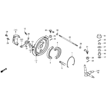 FRONT BRAKE PANEL + TIE ROD