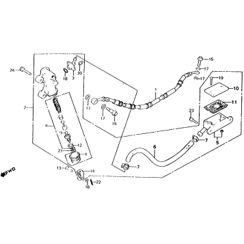 REAR BRAKE MASTER CYLINDER 83-84