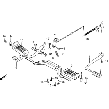 FOOTPEGS + GEARSHIFT PEDAL + BRAKE PEDAL