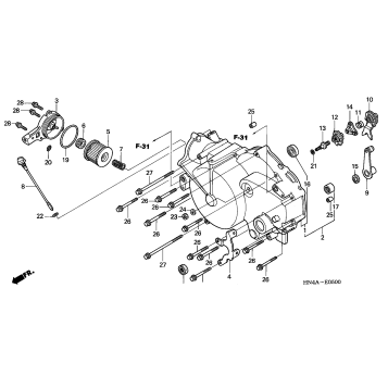 FRONT CRANKCASE COVER (TRX350TM/FM)