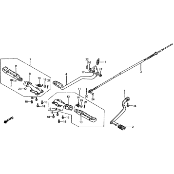 FOOTPEG + GEARSHIFT PEDAL + BRAKE PEDAL